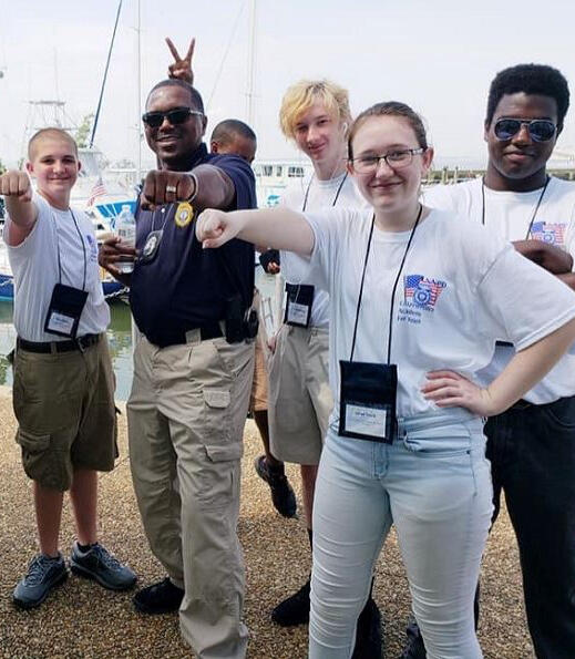 Teenagers from the Citizen Police Academy for Youth